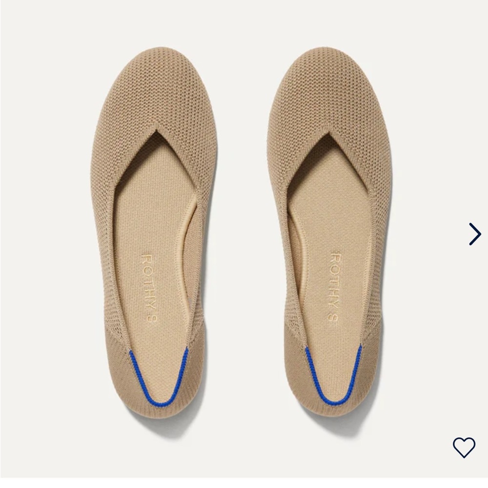 ROTHY'S THE FLATS TEXTILE ECRU BALLET FLATS SIZE US 7